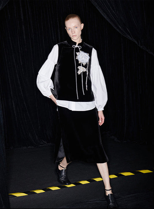 M essential Mackay velvet Coat Skirt - pan.