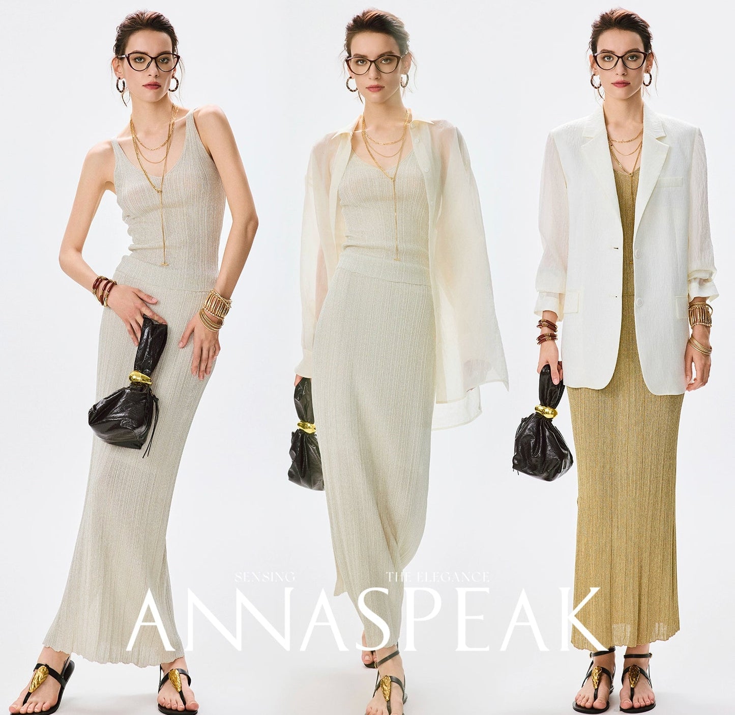 ANNASPEAK dry soft and cool VISCOSE pit strip suspender straight skirt set-CHOTA.