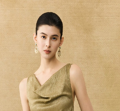 HECO Chinese back cross pearlescent vest top suspenders - COLAR.