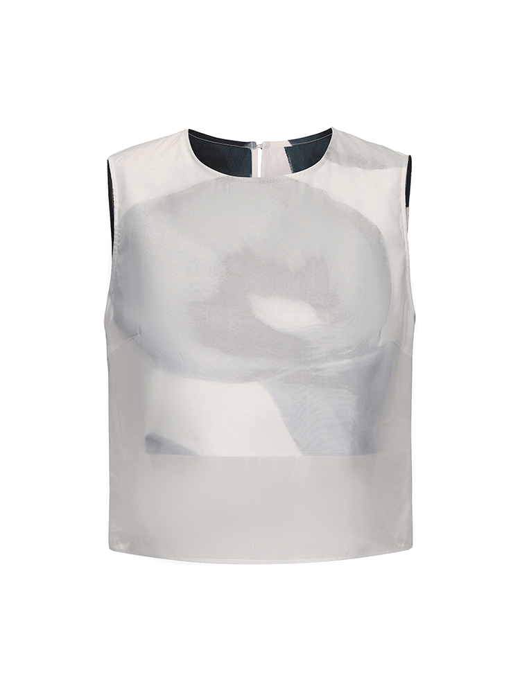 ATELIER MISS LU Calla Lily Print Two-piece Tulle Bolero - THILDA.