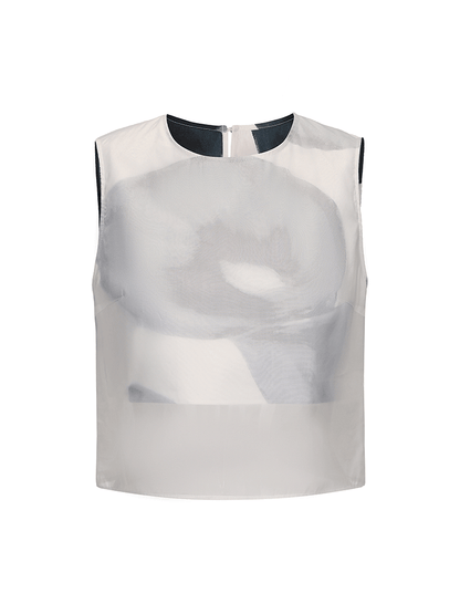 ATELIER MISS LU Calla Lily Print Two-piece Tulle Bolero - THILDA.