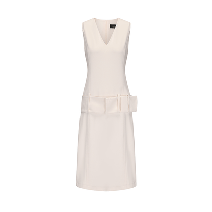 ATELIER MISS LU Ribbon Wide Waist-cinching Sleeveless Dress - BRIAN.