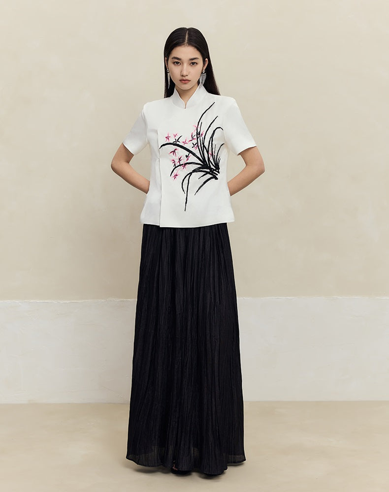 HECO Handmade Bead T-shirt Top Skirt Set - sins.