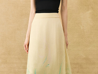 HECO Chinese Style Gradient Print Summer Temperament Charm Skirt - ZADE.