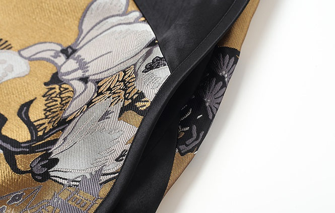 ZHUCHONGYU stitched jacquard straight long skirt--OTOSAKA.