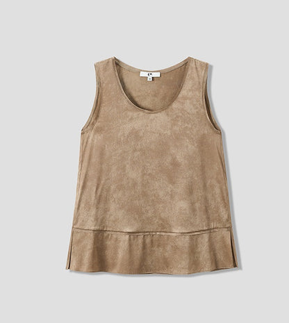 COMME MOI summer mulberry silk satin sleeveless straight top - JOSHUA.