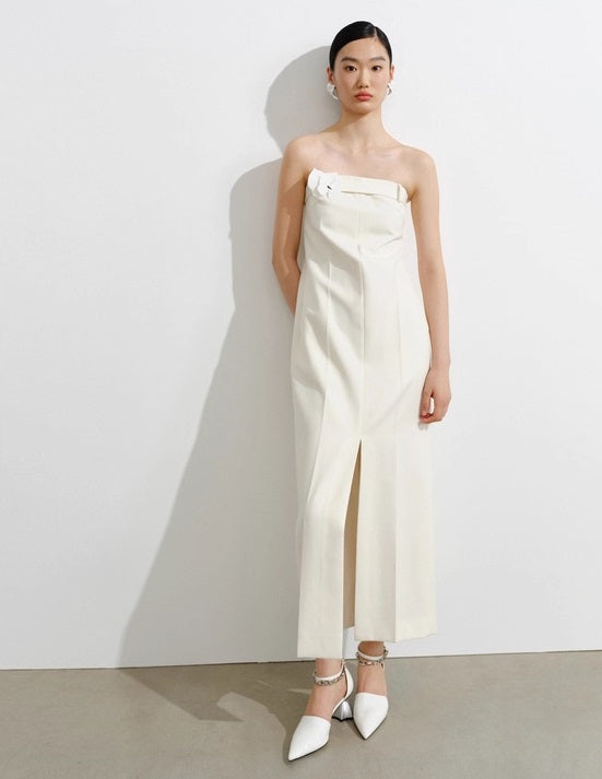 COMME MOI Lu Yan Designer's new women's wool flower camisole bandeau dress - DEAL.