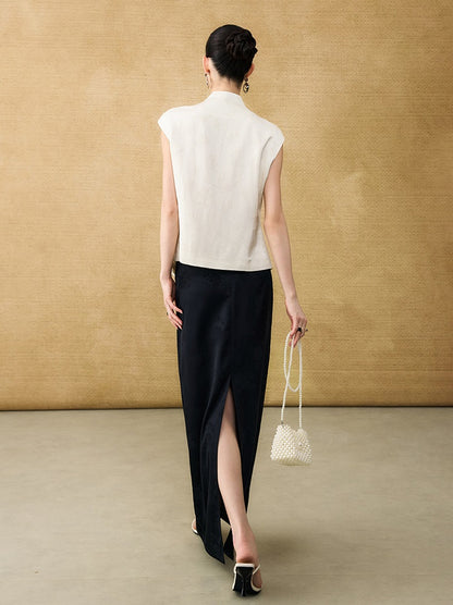 HECO Chinese acetate jacquard women's cool flesh covering elegant skirt - DATE.