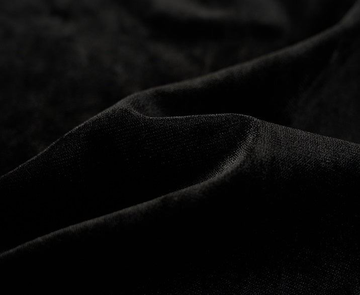 COMME MOI Lu Yan designer new women's velvet acetate logo wide-leg pants - FEEL.