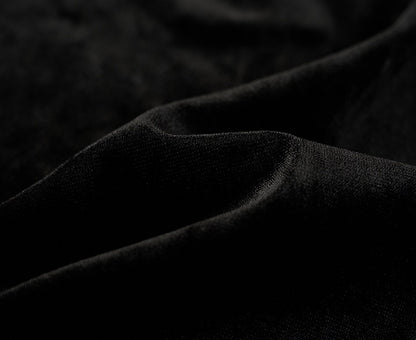 COMME MOI Lu Yan designer new women's velvet acetate logo wide-leg pants - FEEL.