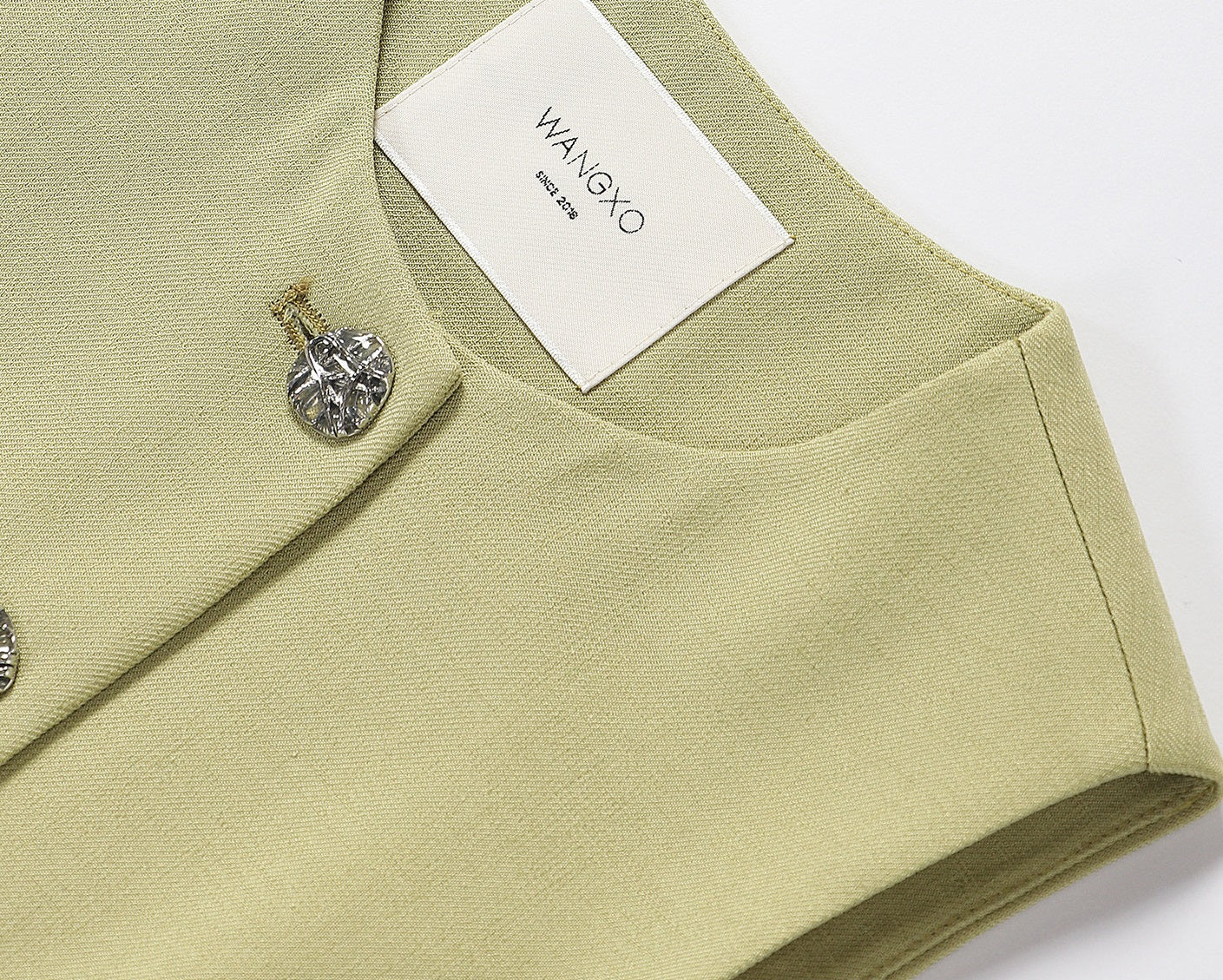 WANGXO |Custom Metal Buckle Round Neck Umbrella Hem Waist Vest- KIRA.