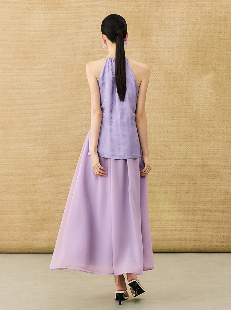 HECO Chinese Handmade Rose Fake Two-Piece Dress  - WORK.