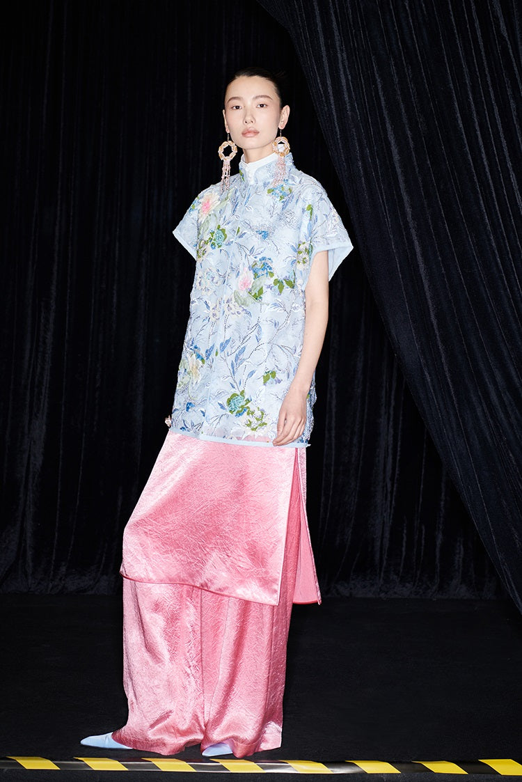 M essential Ma Kay designer Jiyi embroidery silk hand-dyed embroidery top - FEGI.