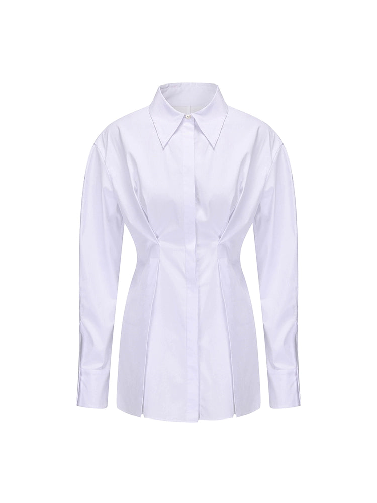 ATELIER MISS LU New Waist Closure Design Cinched Waist Shirt - MARK.