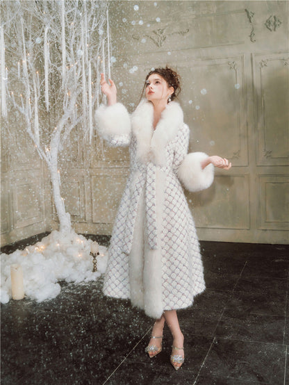 Wardrobes by Chen Elegant White Long Sleeve  Autumn Coat-Bala