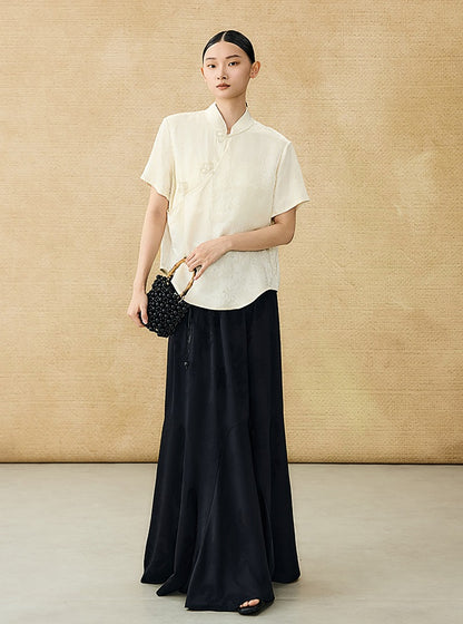 HECO Chinese Handmade Beaded Embroidery Buckle T-Shirt  - MATES .