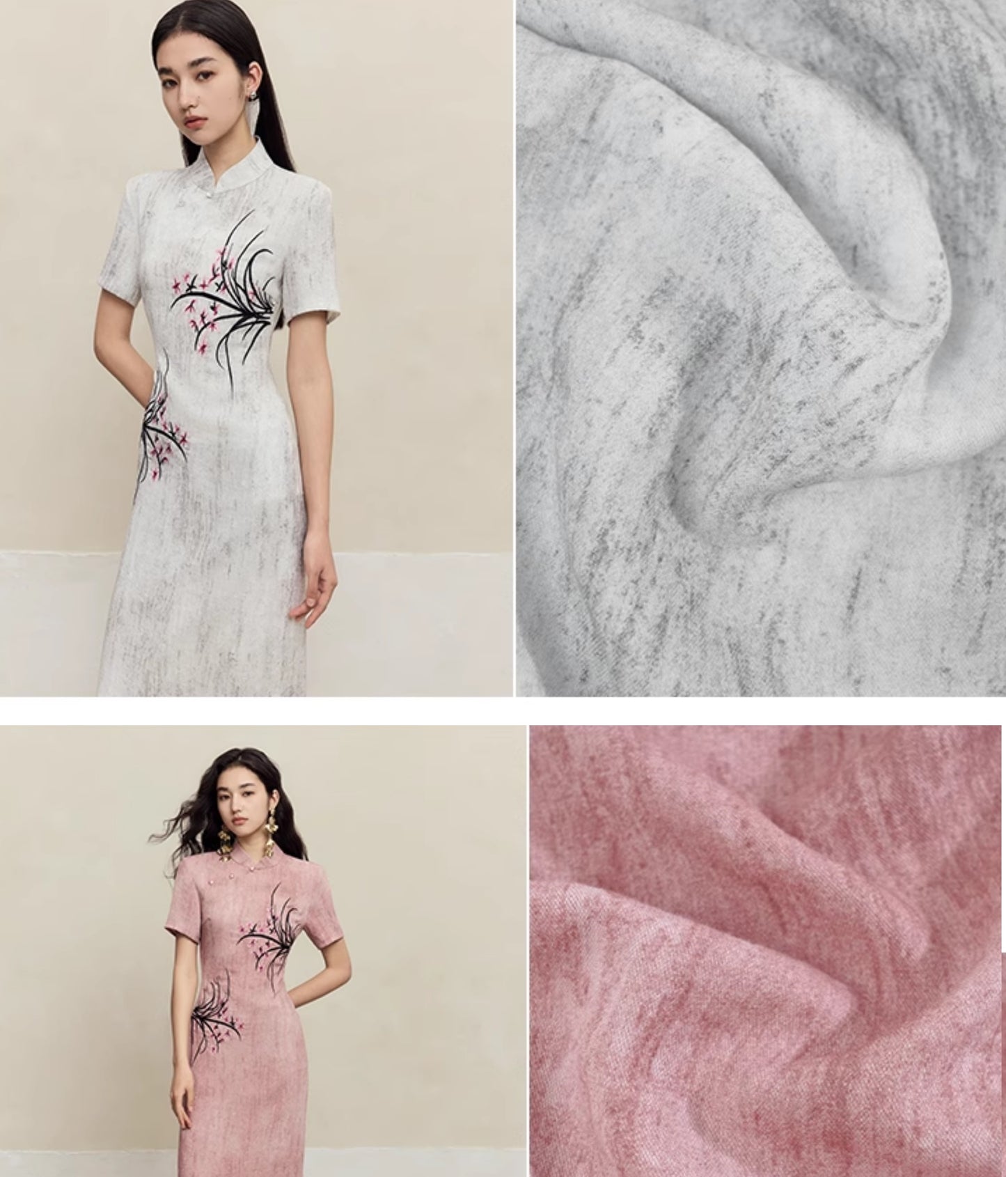 HECO old texture linen midi dress women - dome.