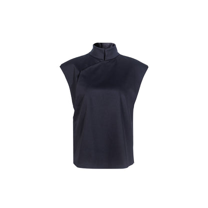 TUYUE blue small stand-up collar pipa collar shoulder vest- STEPHANIE.