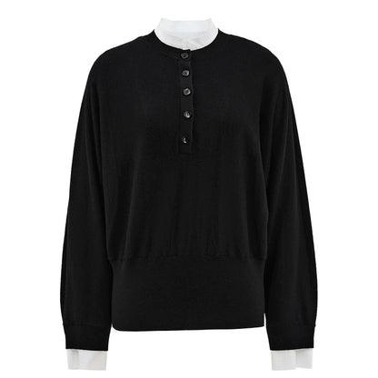 ZHUCHONGYUN two-piece stand-up collar knitted long-sleeved top-ROXY.