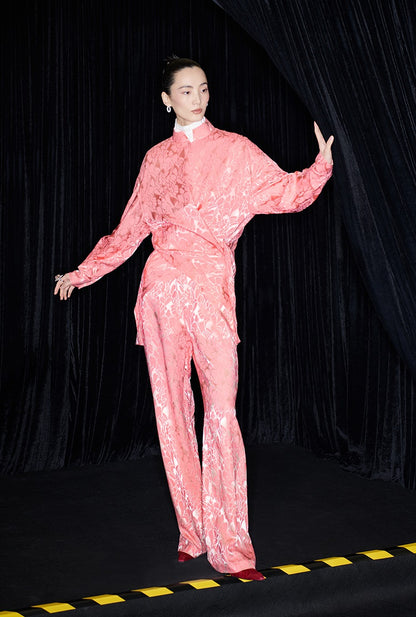 M essential Mackay designer fat jacquard wrapped around two stand-up collared shirts - LIGHT.