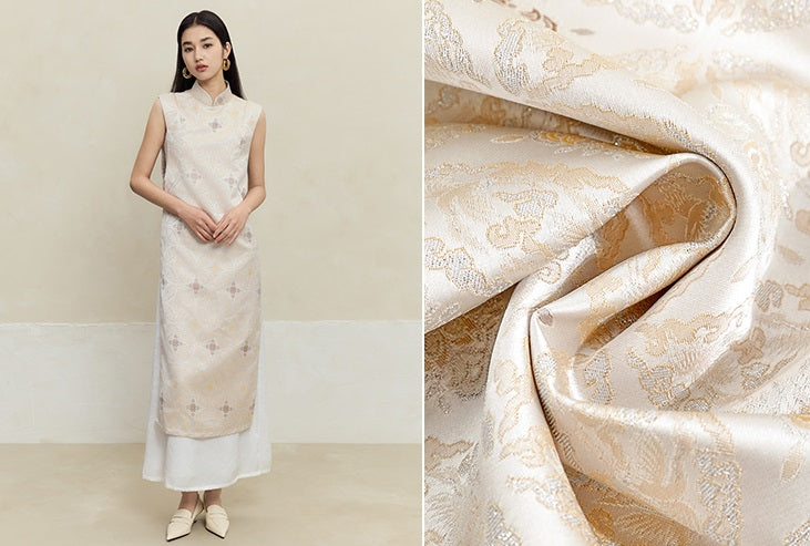 HECO Cheongsam Spring Stand-up Collar Two-Piece Dress Women - side.