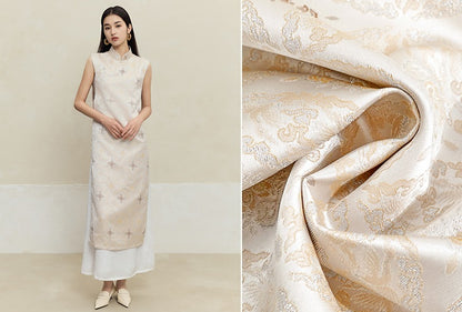 HECO Cheongsam Spring Stand-up Collar Two-Piece Dress Women - side.