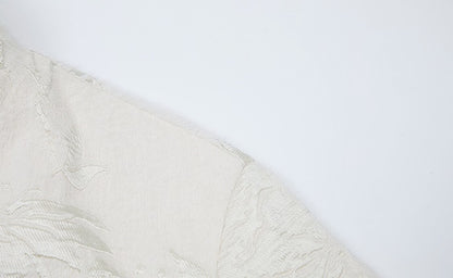 ZHUCHONGYUN white floral print large pocket loose jacket-LANA.