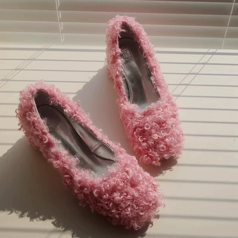 B-FEl lambswool shoes rolled mid heel-BUBA.