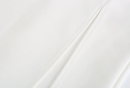 DOLLY High End White/Black Sleeveless Ruffled Halter Neck Top+ Pleated Skirt-SOLANGE