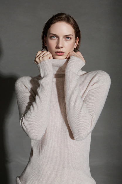 PIAOIN minimalist wool base layer women's turtle neck sweater top-GENA