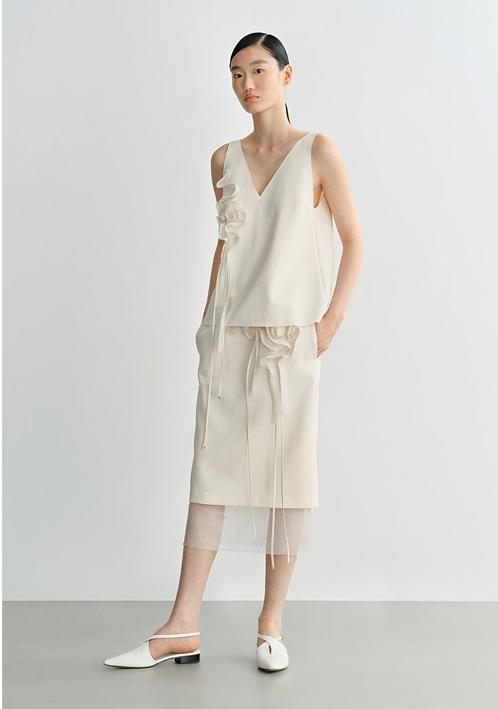 COMME MOI Lv Yan Designer Summer New Dribble Halterneck Dress Set - POSEY.