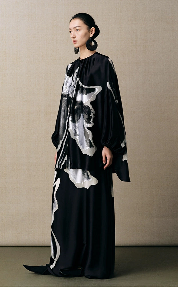 ZHUCHONGYUN puff sleeve loose long-sleeved top-NACY.