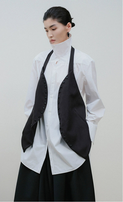ZHUCHONGYUN new black fashion design halterneck horse clip vest-HEATHER