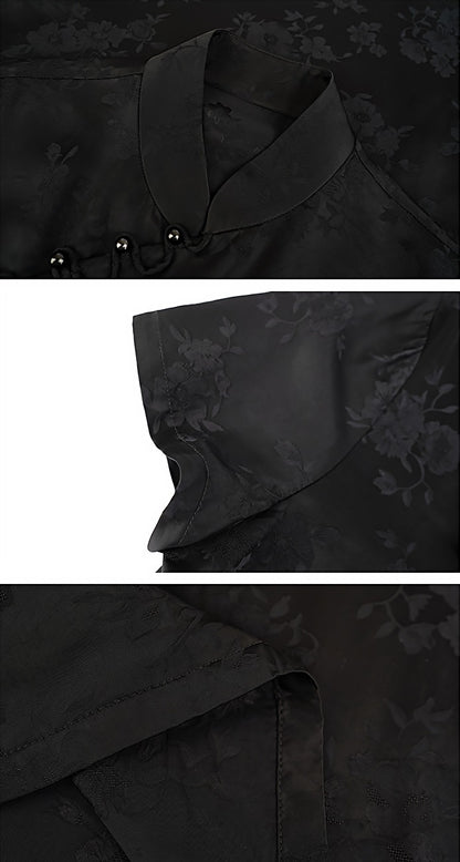 HECO Flower Branch Dark Pattern Short Sleeve Collar Shirt - CHANTS.