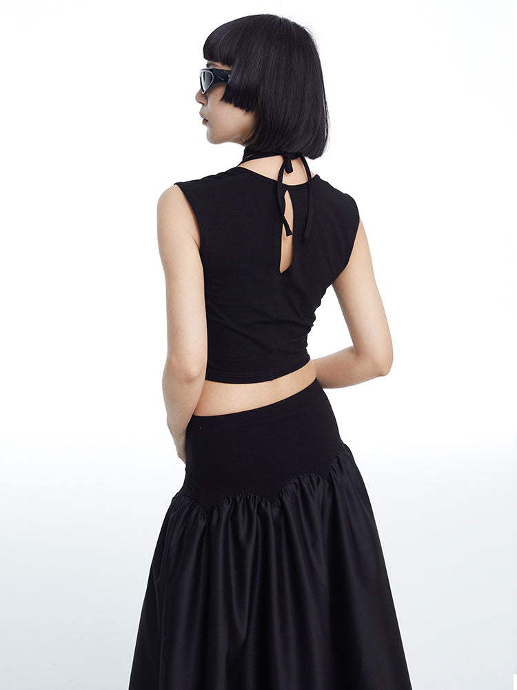 TINY IN cut-out drawstring short women's top-FANTA