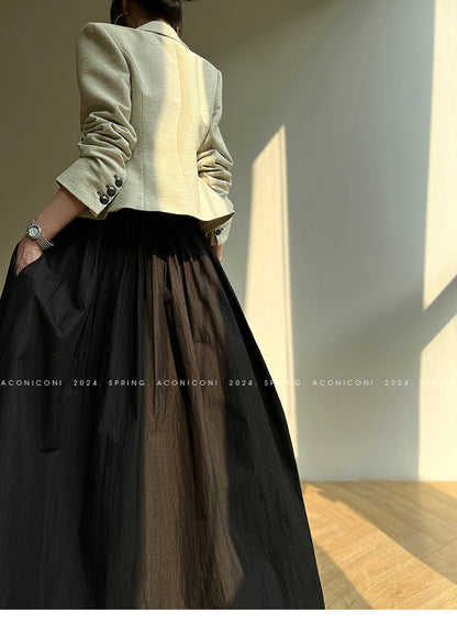 Aconiconi High End Long Sleeve Double Breasted Tuxedo French Retro Jacket Blazer- History