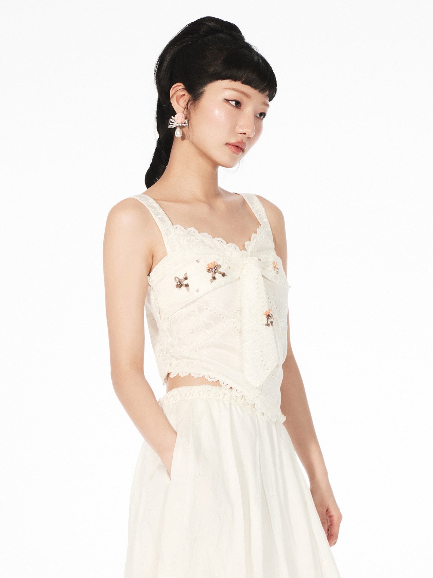 FAME Rococo Island Wave Frolicking Fake Two-piece Suspender Top - LUCAS