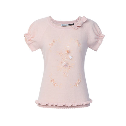 FAME bow beaded knit top - PRIYA