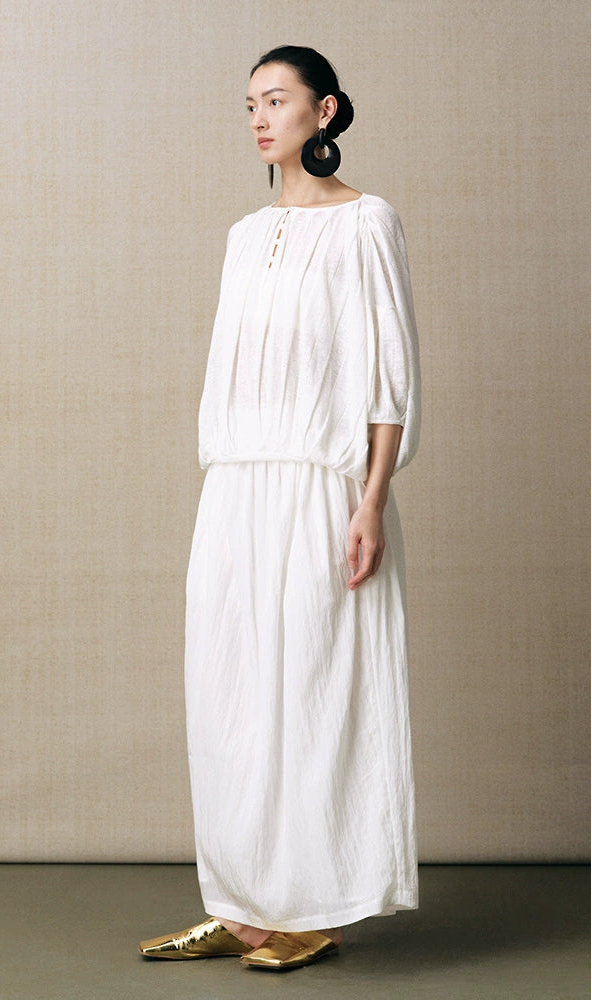 ZHUCHONGYUN crew neck spherical loose pinch knit top--RIKA.