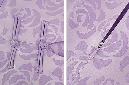 HECO Chinese acetate stand-up collar hollow buckle T-shirt - QUES.