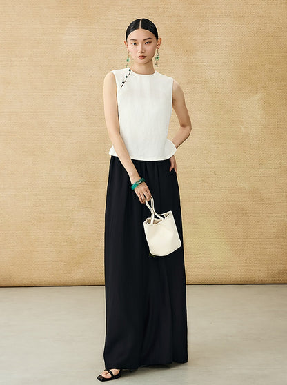 HECO Chinese Diagonal Jacquard Round Neck Vest - HOVER.