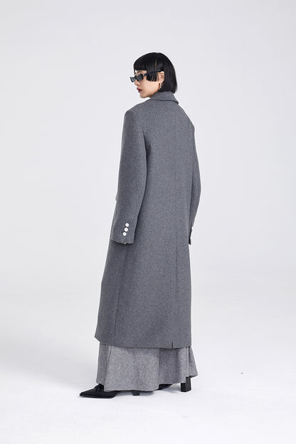 TINY IN Maxi double-breasted women's wool coat jacket - INO