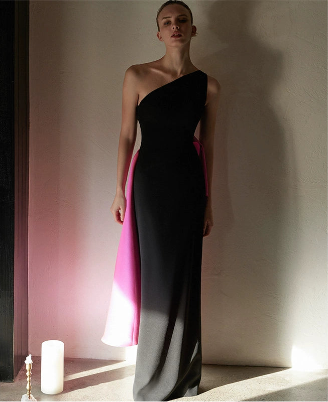 GOUDIN elegant women's light luxury black evening dress-CASNA.
