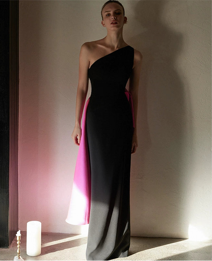 GOUDIN elegant women's light luxury black evening dress-CASNA.