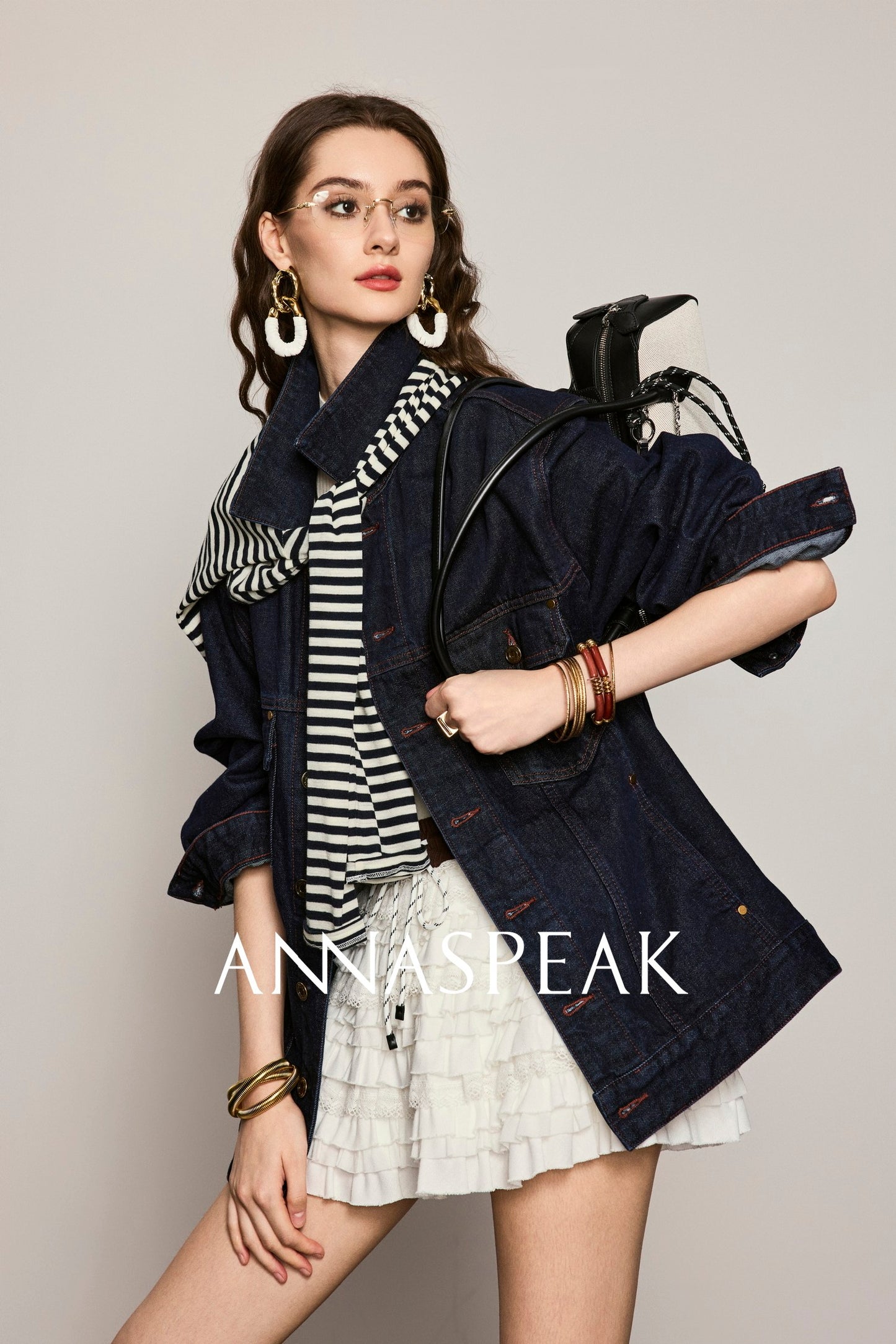 ANNASPEAK starfish denim silhouette denim jacket-SARE.