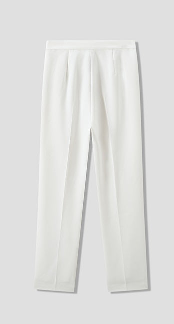 COMME MOI summer white commuter pleated radish pants - JOSHUA.
