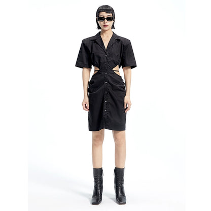 TINY IN shirt padded shoulder waist dress-CHIZZY