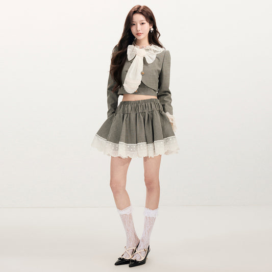 FAME Hepburn-style embroidered trim puffy skirt - ONDINE.