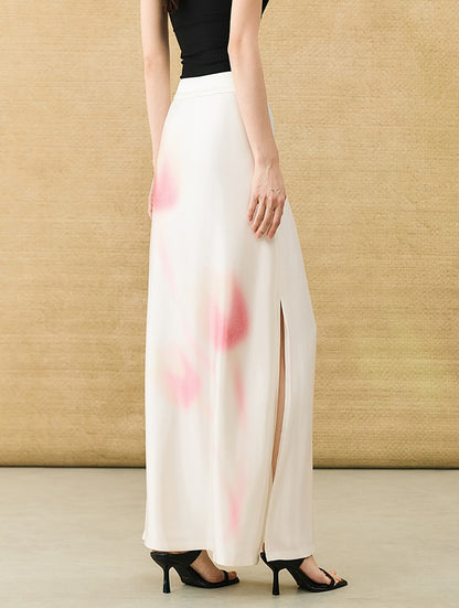 HECO Chinese high-end acetic acid skirt summer tulip print drape - ESSENCE.