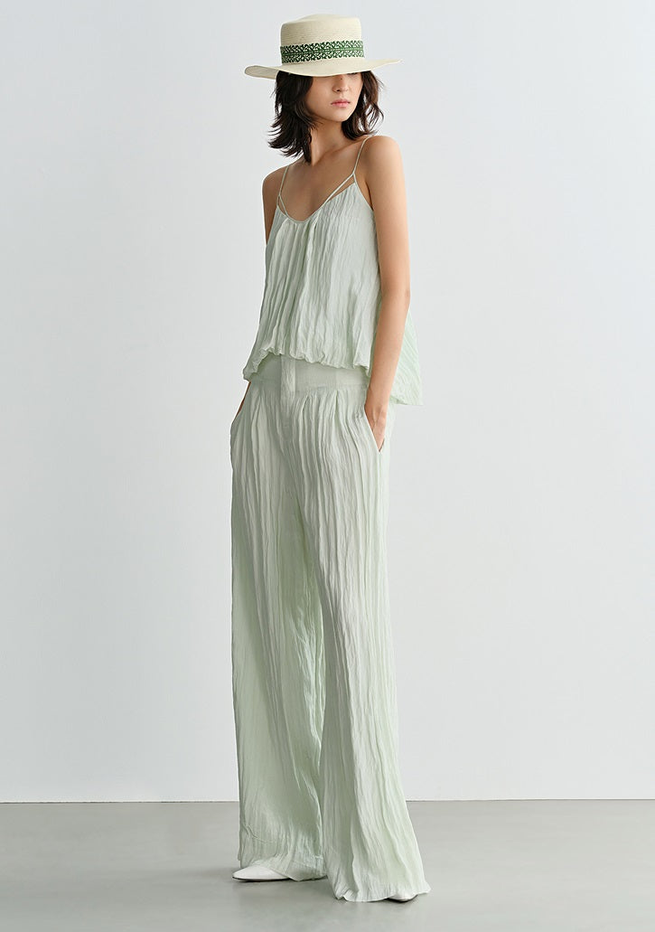 COMME MOI high-waisted pressed pleated wide-leg pant - TOBIAS.